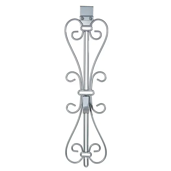 Adjustable Wreath Hanger for Door - Elegant Silver {3}