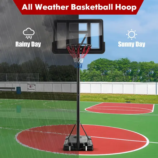 4.25-10 Feet Adjustable Basketball Hoop System with 44 Inch Backboard {2}
