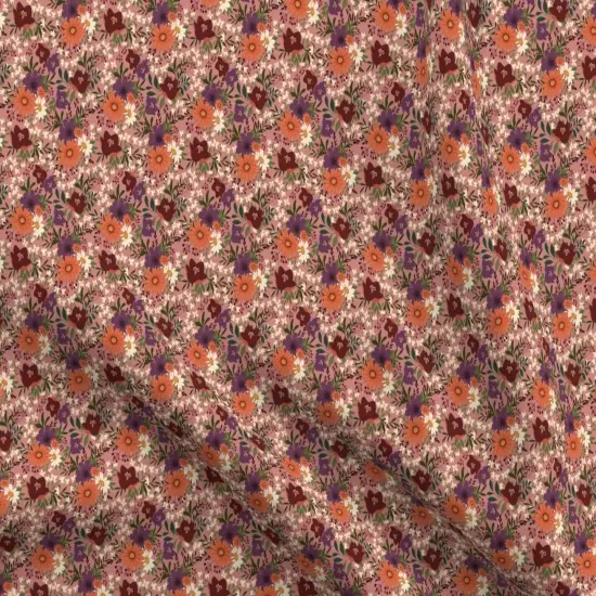 Various Fabrics by the Yard or Fat Quarter Mauve Pink Vintage Cream Flowers Purple Botanical Antique Rose Plum Custom Printed Fabric by Spoonflower {5}