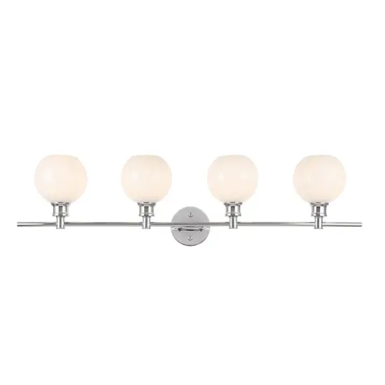 Collier 4 light Chrome and Frosted white glass Wall sconce {1}