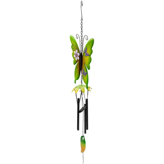 Northlight 15.75" Green Metal Butterfly Outdoor Garden Windchime {5}