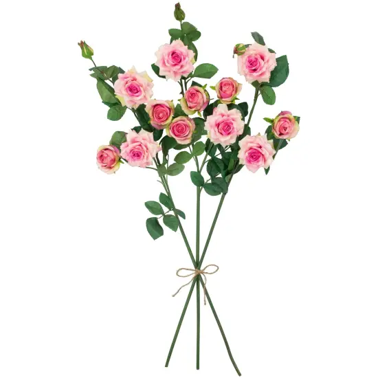 Northlight Real Touch™ Coral Pink Artificial Rose Floral Sprays, Set of 6 - 35" {5}