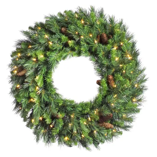 Vickerman 24in. Wreath Cheyenne Pine Green 220 Tips- UNLIT {1}