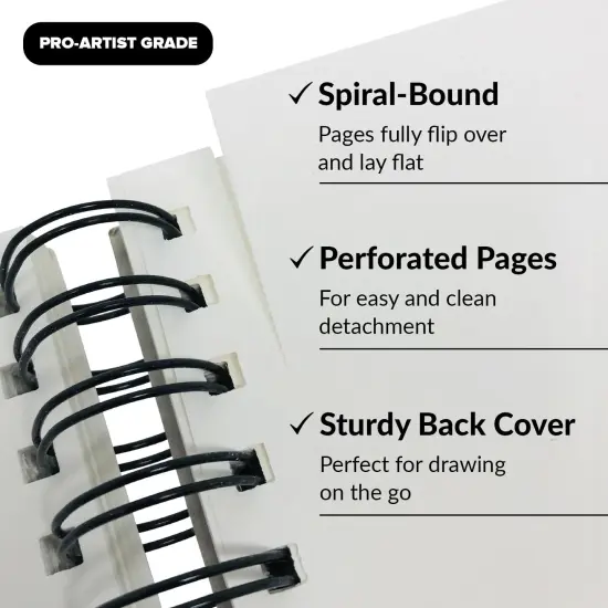 Sketch Book Pack 9 x 12 inches Pad, 2 Pack 100 Sheets Spiral Bound 65lb/100gsm, Acid Free Sketchbook Art Professional Artist Sketch Book for Drawing Painting Writing Paper Adults Kids Beginners {5}