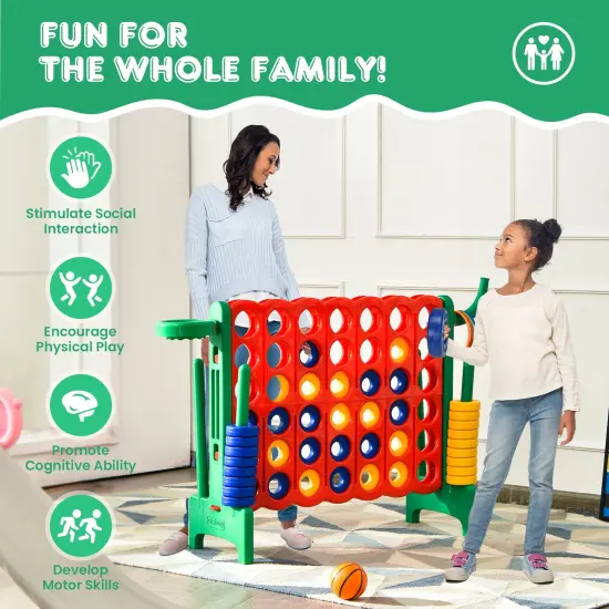 2.5Ft 4-to-Score Giant Game Set Perfect for Indoor-Outdoor Use Green {3}