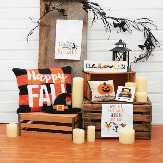 5" Pumpkin "Spooky!" Truck Halloween Shelf Sitter Decoration {3}
