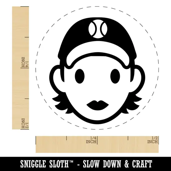 Occupation Athlete Softball Woman Icon Self-Inking Rubber Stamp for Stamping Crafting Planners Lime Green {1}