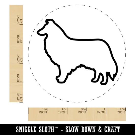 Rough Collie Dog Outline Rubber Stamp for Stamping Crafting Planners {1}
