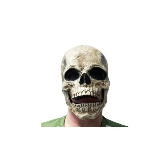 Latex Moving Mouth Skull Adult Costume Mask | One Size {1}