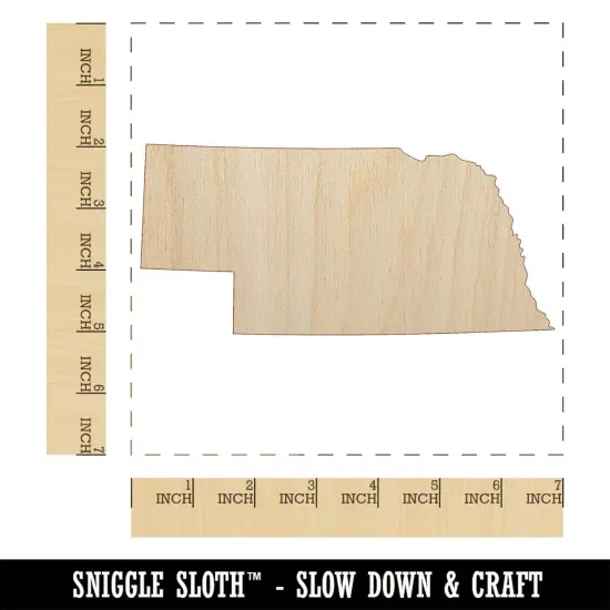 Nebraska State Silhouette Unfinished Wood Shape Piece Cutout for DIY Craft Projects {1}