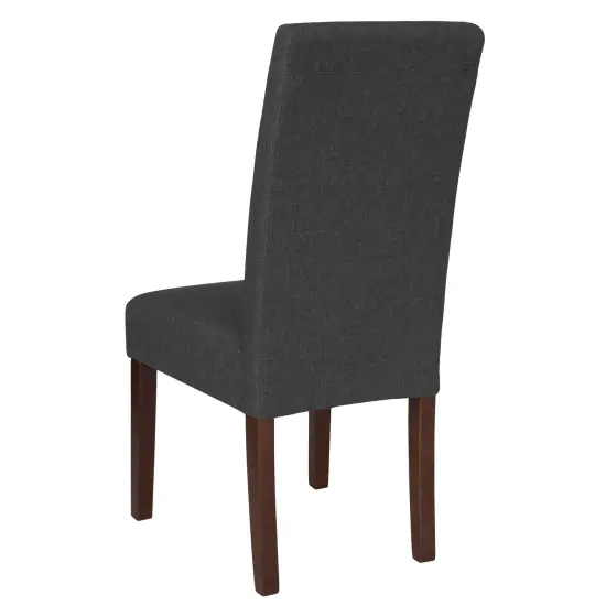 Merrick Lane Ellison Mid-Century Panel Back Parsons Accent Dining Chair Brown LeatherSoft {8}