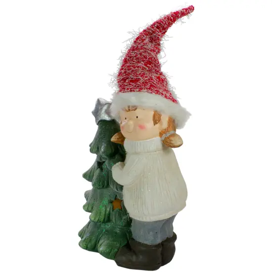 Northlight Smiling Girl Hugging a Star Tree Christmas Figure - 30" Green {5}