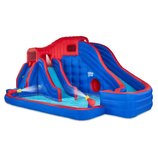 Sunny & Fun Inflatable Kids Backyard Water Slide Park w/Slides & Pool {1}
