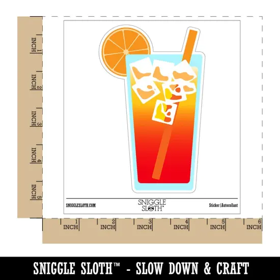 Tropical Fruit Drink Citrus Slice Waterproof Vinyl Phone Tablet Laptop Water Bottle Sticker Set - 5 Pack {1}