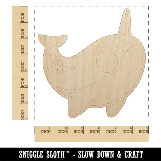 Sweet Kawaii Chibi Narwhal Unfinished Wood Shape Piece Cutout for DIY Craft Projects {1}