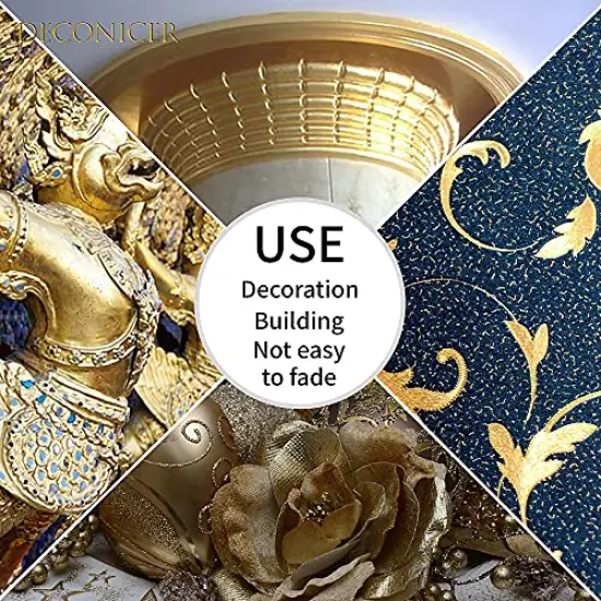 DECONICER 300pcs Imitaion Gold Leaf Sheets for Resin.3 Multi-Color Gold Foil Sheets (Gold,Silver,Rose Gold) are Suitable for Art,Crafts,Resin,Painting,Furniture,Decoration.3.15×3.35 inches. {3}
