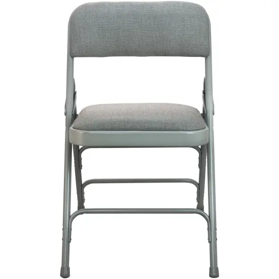 Emma and Oliver 2-pack Advantage Padded Metal Folding Chair - Fabric Seat GreyFabric/GreyMetal {2}