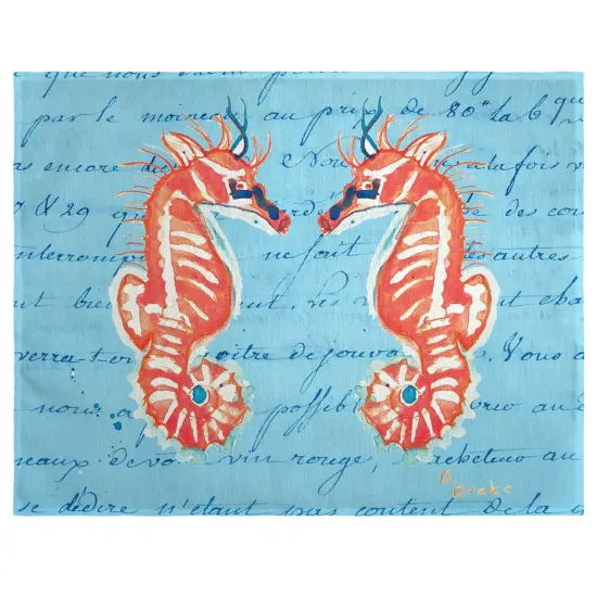 Betsy Drake Coral Seahorses Place Mat Set of 4 {1}