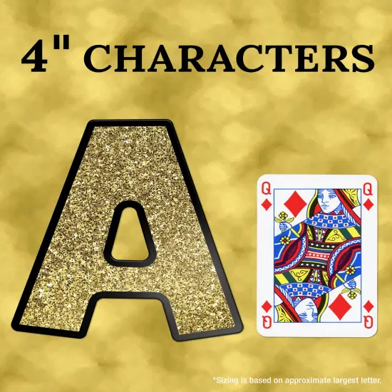 Carson Dellosa 219-Piece Gold Glitter Cutout Letters, 4" Upper and Lowercase Alphabet, Numbers, Punctuation, and Symbols for Bulletin Board, Posterboard, Party, and Classroom Decor {3}