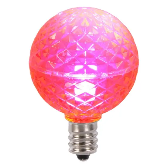 Vickerman Faceted LED G40 Replacement Christmas Light Bulbs - Pink - Pack of 25 {1}