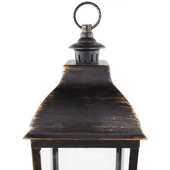 Northlight 28" Gold Brushed Black Lantern With Flameless LED Candles {7}