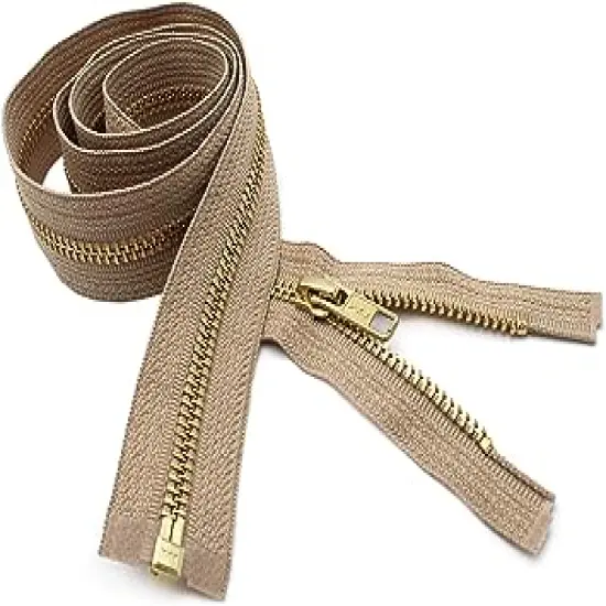 YKK 32" Medium Weight Jacket Zipper YKK #5 Brass ~ Separating ~ 573 Beige (1 Zipper/Pack) {1}
