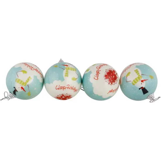 Northlight Snowmen Decoupage Christmas Ball Ornaments - 2.25" (60mm) - 14ct Blue {6}