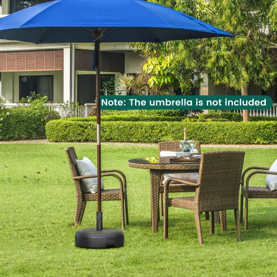 Costway 18'' Patio Fillable Round Umbrella Base Stand Holder Fit Pole 1.5''/1.9'' Weighted {4}