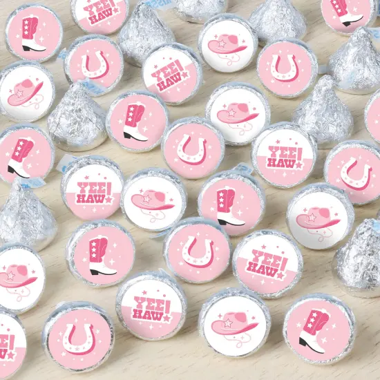 Big Dot of Happiness Rodeo Cowgirl - Pink Western Party Small Round Candy Stickers - Party Favor Labels - 324 Count {1}