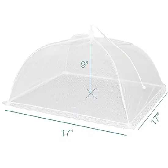 (6 pack) Large and Tall 17x17 Pop-Up Mesh Food Covers Tent Umbrella for Outdoors, Screen Tents, Parties Picnics, BBQs, Reusable and Collapsible Food Tents {4}
