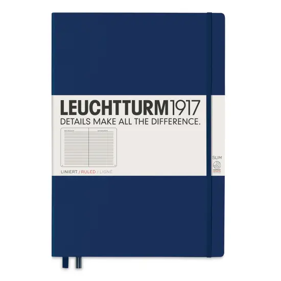 Leuchtturm1917 Ruled Hardbound Notebook - Navy, Master Slim, 8-3/4" x 12-1/2" {1}