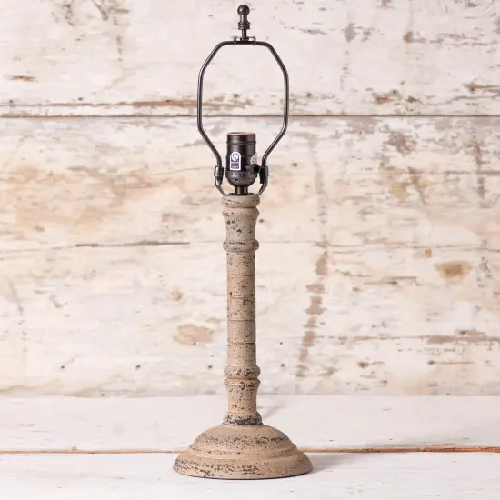 Irvins Country Tinware Gatlin Wood Table Lamp Base in Hartford Buttermilk {3}