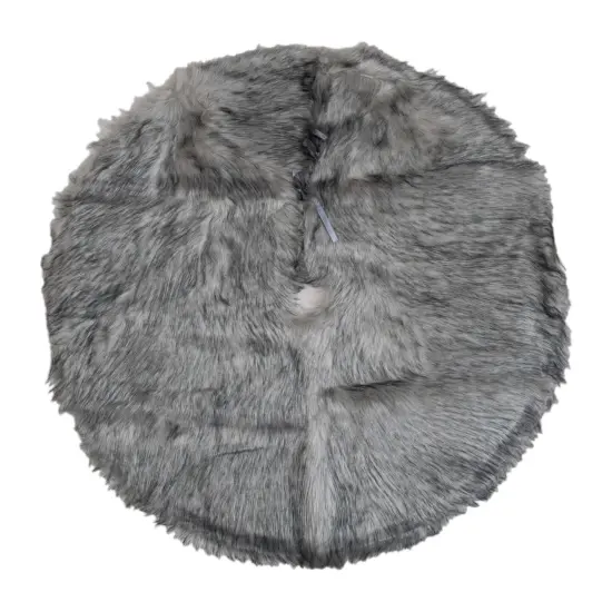 Northlight 36" Beige and Gray Plush Faux Fur Christmas Tree Skirt {3}