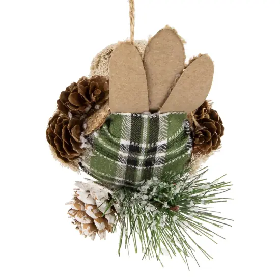 Northlight Front Facing Bird on Frosted Pine Needle Christmas Ornament - 6.75" Green {7}
