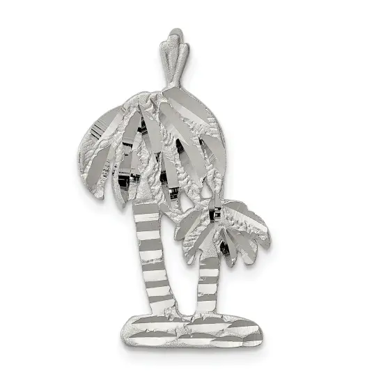 Sterling Silver Palm Trees Pendant Charm FindingKing Jewerly 27mm x 17mm {1}