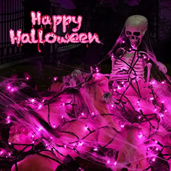 Toodour Purple Halloween Lights, 14.5ft 50 Count Incandescent Halloween String Lights, UL Certified Connectable Mini Bulbs Halloween Lights for Home, Garden, Porch, Halloween Party Decoration {6}