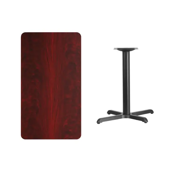 Emma and Oliver 24"x42" Rectangular Laminate Table with 23.5"x29.5" Table Height Base Mahogany {3}