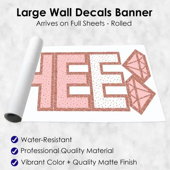 Big Dot of Happiness Bride Squad - Peel and Stick Rose Gold Bridal Shower or Bachelorette Party Large Banner Wall Decals - She Said Yes {7}