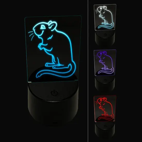 Gerbil Rodent Pet 3D Illusion LED Night Light Sign Nightstand Desk Lamp {1}