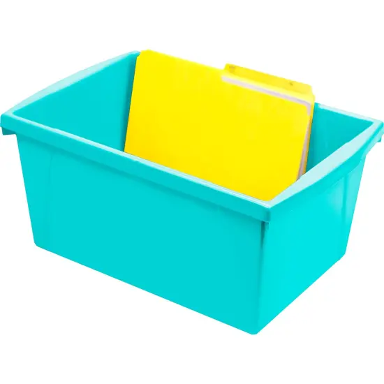 Medium Classroom Storage Bin, Teal, Pack of 2 {3}