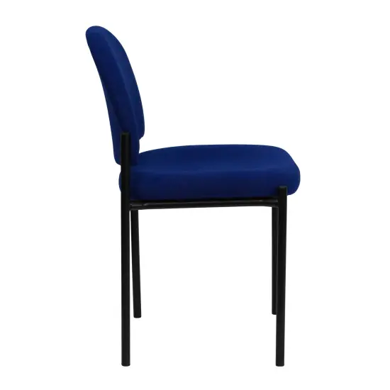 Emma and Oliver Comfort Stackable Steel Side Reception Chair Navy Fabric {4}
