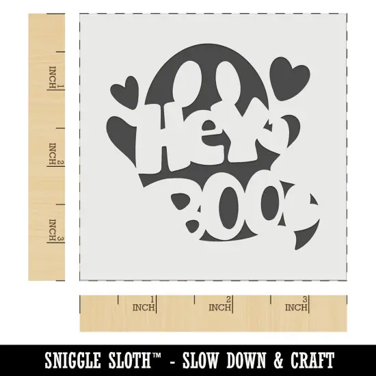 Hey Boo Ghost Halloween Wall Cookie DIY Craft Reusable Stencil {6}