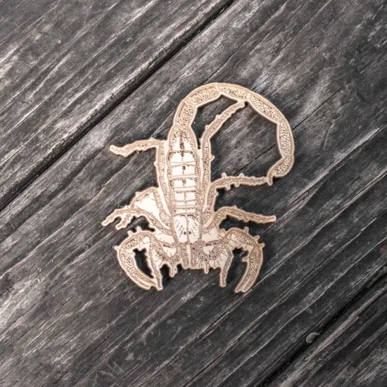 Ornament - Scorpion - Raw Wood 3x4in {3}