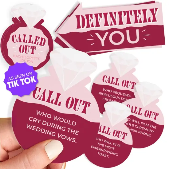 Big Dot of Happiness Called Out Bachelorette Card Game, Bachelorette Party Game, Fun Party Card Games, Bridal Shower Activity, 32 Cards and 10 Arrows {3}