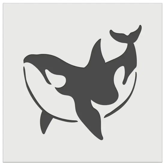 Orca Killer Whale Swimming Wall Cookie DIY Craft Reusable Stencil {2}