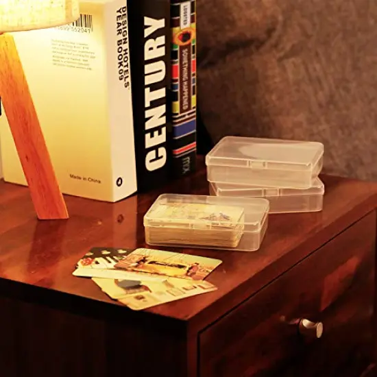 12 Pack Clear Plastic Beads Storage Containers Box with Hinged Lid for Beads and More (4.45 x 3.3 x 1.18 Inch) {5}