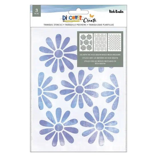 Vicki Boutin Discover + Create Stencil Pack 3/Pkg-Tranquil {1}
