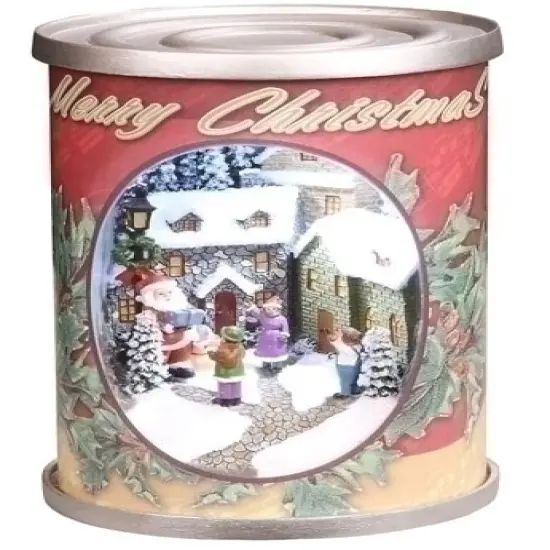 Roman 5" Red and White Retro Santa Claus Christmas Can Tabletop Decor {1}