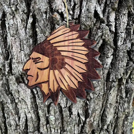 Indian Chief - Cedar Ornament {4}