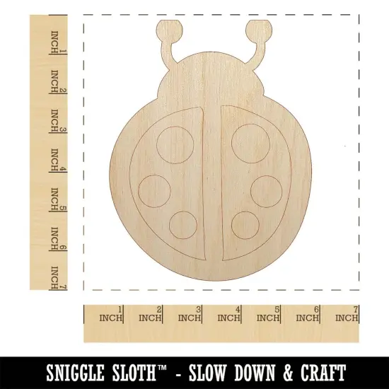 Cartoony Ladybug Unfinished Wood Shape Piece Cutout for DIY Craft Projects {1}